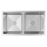 ANW HOME Lavello Cucina 2 Vasche 80x45 cm, Acciaio Inox 304