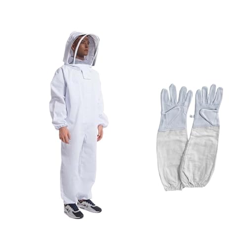 Traje de apicultura con velo y guantes para un manejo seguro de abejas