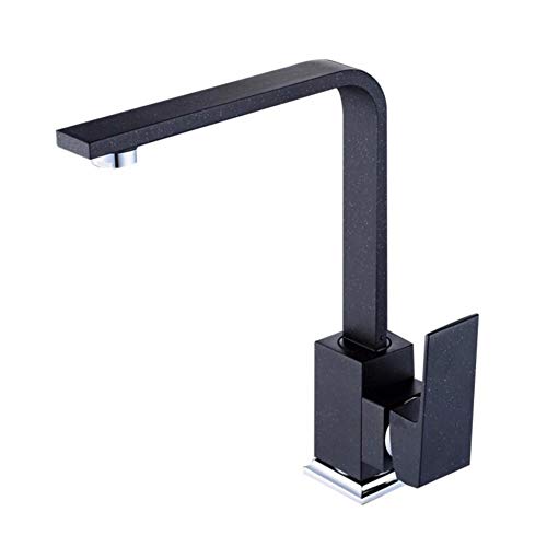 Grifo de la cocina fregadero giratorio monomando negro agua doble uso