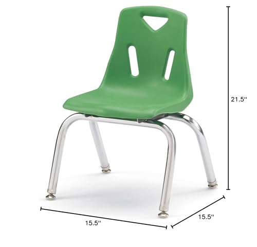 Image of Berries Jonti-Craft 8140JC1119 Stacking Chair with Chrome-Plated Legs, 10 inch Height, Green