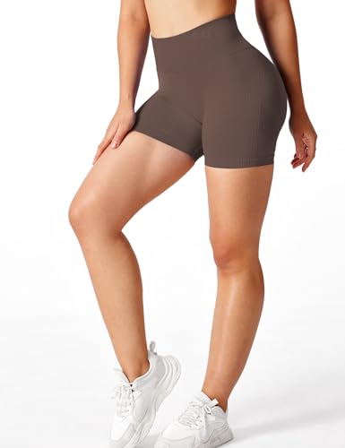 Image of YEOREO Professional Women Workout Shorts 3.6 inch Scrunch Shorts Seamless High Waisted Contour Gym Yoga Biker Shorts