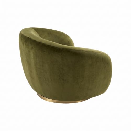 Image of Kingsman Furnitures Brok Swivel Luxury Accent Arm Chair 360 Degree Rotatable Sofa for Home | Bedroom, Living & Drawing Room | Ultra Soft and Comfortable for Lounge (Olive Green, Non-Swivel)