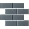 TCSAG-01 3x6 Grey Glass Subway Tile -Kitchen and Bath Backsplash Wall Tile (1sqt)