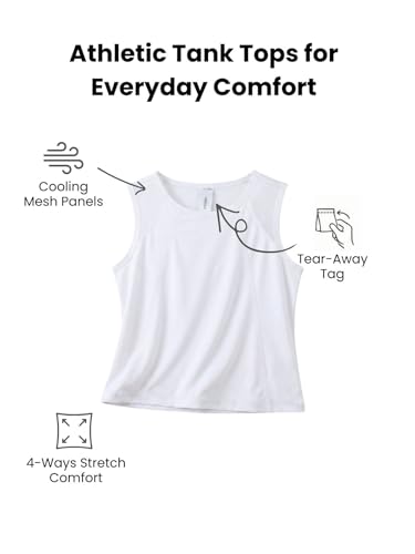 Image of WELAKEN Girls' Athletic Tank Top - Mesh Open Back Sleeveless Sports Shirt for Active Kids,Black,4T