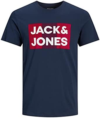 JACK & JONES Męski T-shirt O-Neck JJJECorp Logo Tee z nadrukiem z przodu, surfowanie po Internecie., S
