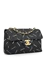 CHANEL Women's Pre-Loved Black Canvas Half Flap Maxi Bag, Black, One Size