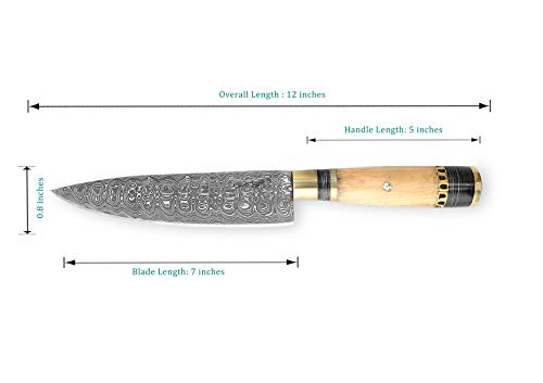 Perkin Knives - Custom Handmade Damascus Hunting Knife - Beautiful Kitchen & Camping Knife #TOP5
