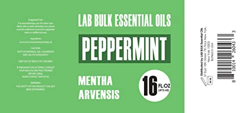 Lab Bulks Peppermint Essential Oil - 16 Ounce Bottle - 1 Pack #TOP1