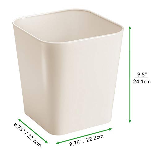 mDesign - Prullenmand - afvalbak voor elke kamer - voor afval of oud papier - duurzaam metaal - crème - Afbeelding 5