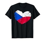 Czech Republic Flag On Shape Of Heart Czech Republican Czech Maglietta