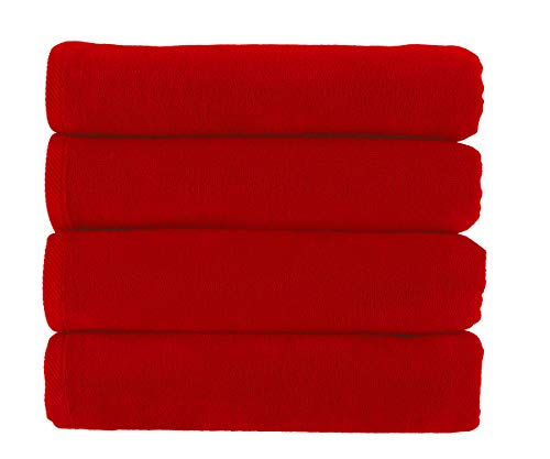 Diplomat Beach Towels Terry Velour 30X60 4-Pack (Salsa Red Pms 186-C) 11.0 Lbs Per Doz 100% Cotton #TOP2