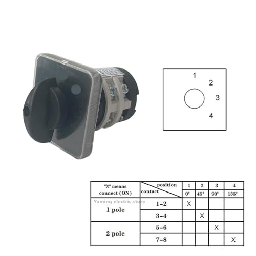 Interrupteur rotatif cames 20A 2 poles selecteur LW31 inverseur source triphase - 3