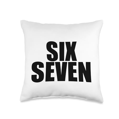 Fun Six Seven 6 7 Meme Design Throw Pillow