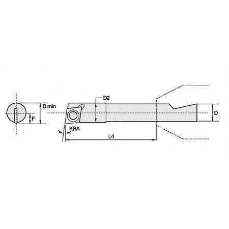 Barre de perçage Widia Abc500r en carbure de tungstène de 0,4 cm pour insert de jauge