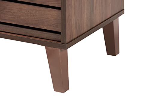 Baxton Studio Teresina Walnut Brown Finished Wood 2-Door Tv Stand #TOP7