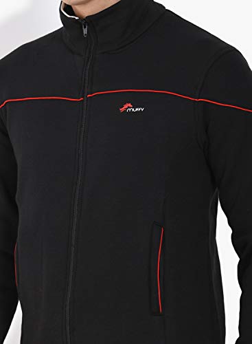 Image of muffy Men's Tracksuit Cotton Blend Regular Fit Zip Closure with 2 Side Zipper Pockets & 1 Back Pocket Perfect for Winter Wear-5001