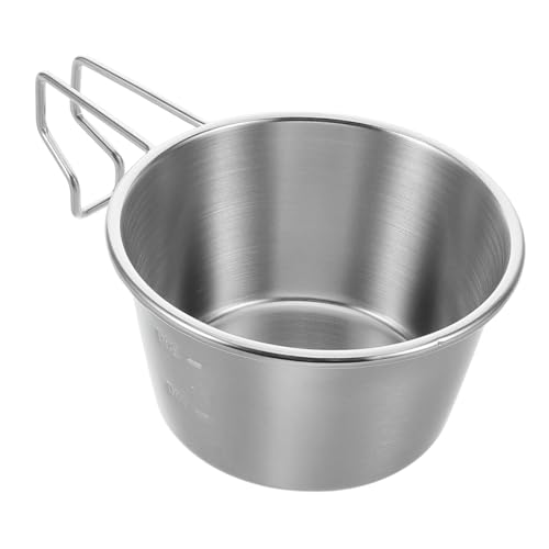 Sosoport Camping Cup Stackable Outdoor Portable Stainless Bowl Versatile Metal Soup Bowl for Hiking