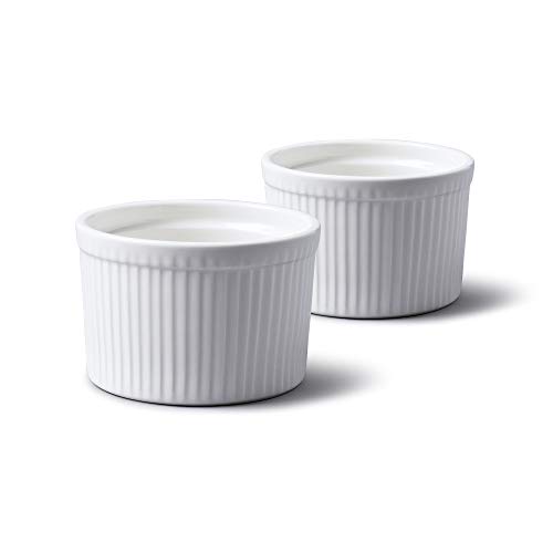 WM Bartleet & Sons 1750 Lot de 2 ramequins profonds traditionnels en porcelaine Ø 10 cm - Blanc - TSET37