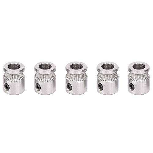 5Pcs Feedstock Wheel MK8 Extruder Gear Stainless Steel Replacement Accessories for 3D Printer 1.75mm 3mm Filament Silver