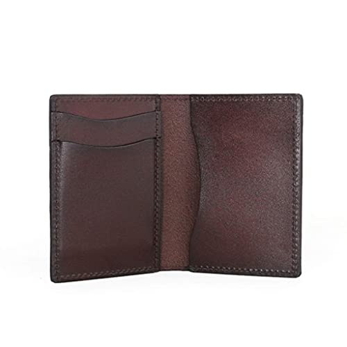 Men's Small Card Holder Wallets Mini Bifold Coin Pocket Purse Minimalist Front Pocket Wallet,Wallets,Leather Wallet(Black Brown)3