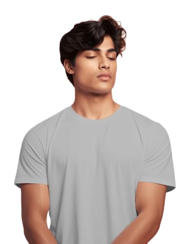 Image of DRIP Men's Solid Cotton Round Neck Half Sleeve T-Shirt