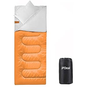 JPDeal 寝袋 封筒型 シュラフ コンプレッションバッグ 枕付き 210T防水シュラフ 連結可能 保温 軽量 コンパクト アウトドア 登山 キャンプ 車中泊 避難用 丸洗い可能 収納パック付き