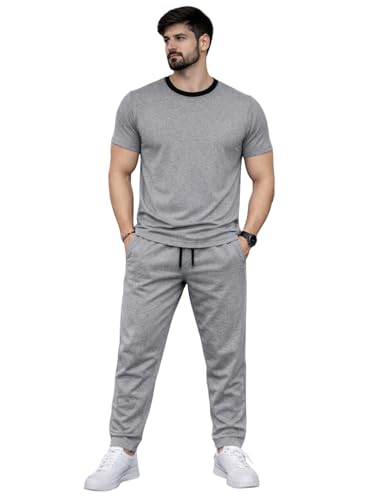 Image of Mack Jonney Men's Polyester Lycra Tracksuit | Lightweight Sports & Gym Wear | Comfortable Running & Training Track Suit for Men-MJ-184