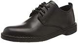 Leder Clarks Damen Desert London. Derbys, Schwarz (Black Polished Black Polished), 38 EU