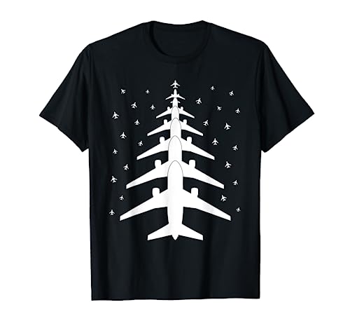 Divertido árbol de Navidad de piloto de avión para Flying Camiseta
