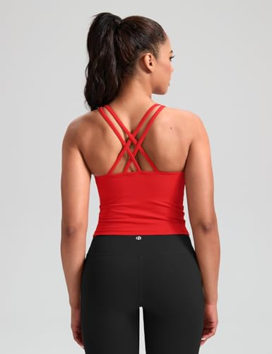Image of HeyNuts Longline Zeal Bras Medium Impact Wirefree Sports Bras Workout Crop Tank Tops with Removable Pads, A-D Cups