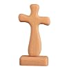 KOUJING Massief houten christelijke kruis decoratie religieuze kerk ornament voor auto kapel