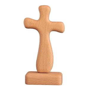 KOUJING Massief houten christelijke kruis decoratie religieuze kerk ornament voor auto kapel