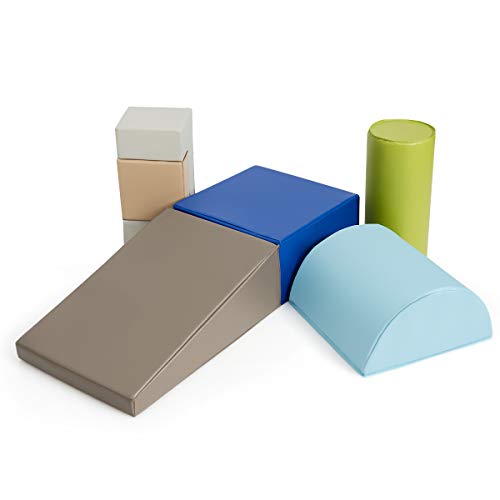 LIFEZEAL Set 6 blocchi di costruzione in schiuma per bambini, moduli di abilità motorie moduli con scivoli, giocattoli educativi in PU ed EPE, per casa, scuola materna (colorato 3)