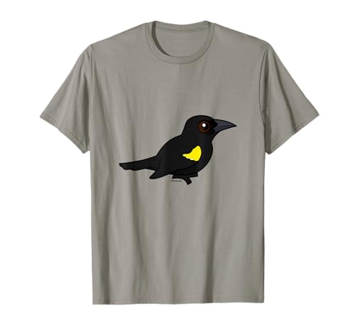 Cute Cartoon Yellow-shouldered Blackbird Puerto Rico Endemic T-Shirt