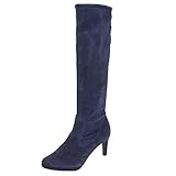 Farbe: Marineblau Peter Kaiser Pauline Stretch-Stiefel in Zobelwildleder, kniehoch, Blau - Marineblau (Veloursleder) - Größe: 36.5 EU