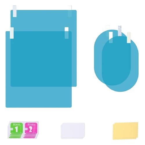 Image of KINGSWAY Car Mirror Protective Film - Universal Use Rainproof Anti Fog Film, Waterproof Clear Nano Coating Film for Rear View Mirrors and Side Windows (2 Oval + 2 Rectangular)