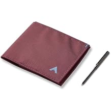 Allett Sport Wallet & Pen Bundle | Mulberry, Nylon, RFID Blocking, Slim | Holds 2-10+ Cards | Stainless Steel Pen