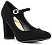 MARCOREPUBLIC Marco Republic Monaco Damen Memory Foam Kissen Chunky Block High Heels Komfort Kleid Pumps, Schwarz (schwarzes Nubukleder), 39 EU