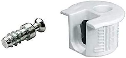 Rafix 20 Panel Connector Set for 3/4" (19mm) Panels. Use for Furniture and Custom Closet Systems. Includes Connector housing and Bolt. No Edge Boring Required. (20 Pack, Nickel)