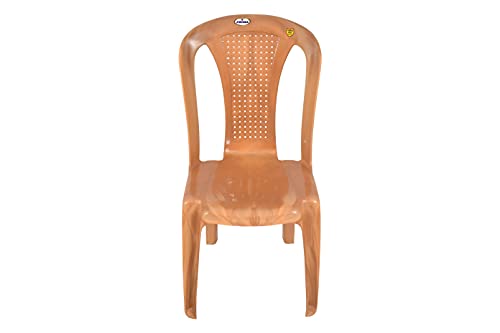 Image of Prima Plastic Chair for Living Room | Set of 2 | Chair for Home, Living Room, Multipurpose | Stackable Chair Without Arm | 100% Virgin Plastic | Chair 4003 (Sandalwood Colour)