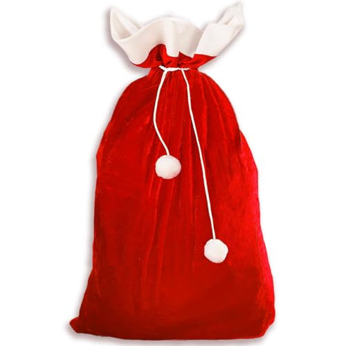 Preisvergleich Produktbild Weihnachtssack, XXL Nikolaussack Weihnachtsmann Sack Santa Sack Geschenkesack Weihnachtsmannsack für Geschenke Rot und Weiss (70 x 110 cm)