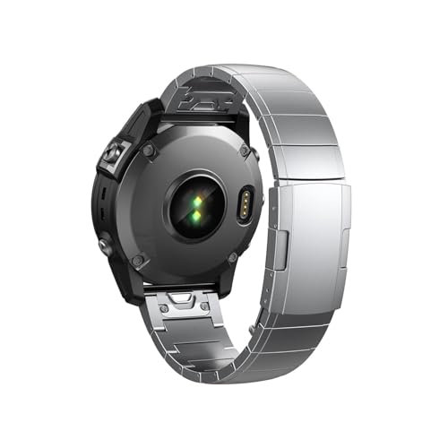 22 26mm�`�^�������������y�����x���g�ɓK������Garmin Fenix 5X Plus 6X Pro 7X Pro Tactix 7(Silver,22mm)