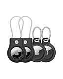 Belkin Apple AirTag Secure Holder w/Key Ring + Wire Cable, Scratch-Resistant Case with Open Face & Raised Edges – Protective AirTag Keychain Accessory for Keys, Pets, Luggage, & More – Black (4-Pack) - Image 1