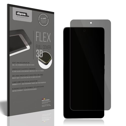dipos FLEX Privacy Blickschutz-Folie matt passend für Volla Phone Quintus Schutzfolie mit 100% Displayabdeckung, Fingerprint-Kompatibel, Case-Friendly, Full Cover, Sichtschutz Filter 2way