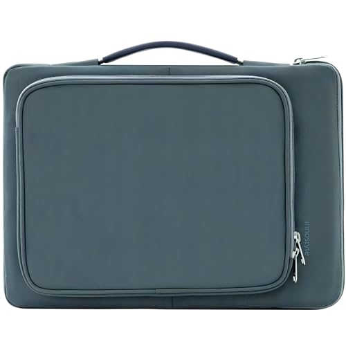 INNOSTYLE Bolsa para portátil de 15,6 16 pulgadas, impermeable OmniProtect gris, compatible con Apple MacBook Pro/Air, HP ProBook, Dell Inspiron, Lenovo Yoga, ASUS, Gris-3cabezas-, 16 cal, Formal