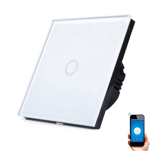 Interruptor WiFi Táctil Inteligente de Pared compatible con Alexa, Google Home y Smart Life, iOS y Android, Programable, No Necesita Neutro - Smartfy (Simple) Cover