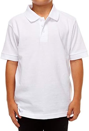 Boy's Polo Shirt - Short Sleeve Regular Fit Classic Pique Top Sol...