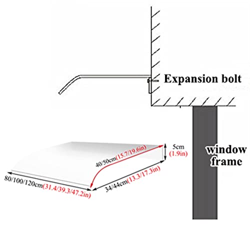 Toldo de policarbonato para ventana y puerta exterior con panel hueco 6