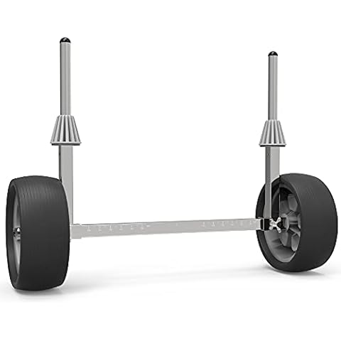 Quick removable kayak trolley made of stainless steel with plate-free wheels, width adjustable canoe trolley, suitable for kayaks and canoes with plug-in holes Cover