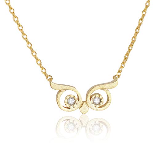 My Very Best Wise Owl Eye Necklace (Gold Plated Brass)